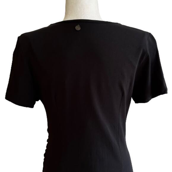 Soft Surroundings Dress Black Shapely Anywhere Short Sleeve Ruched Small - Picture 5 of 12
